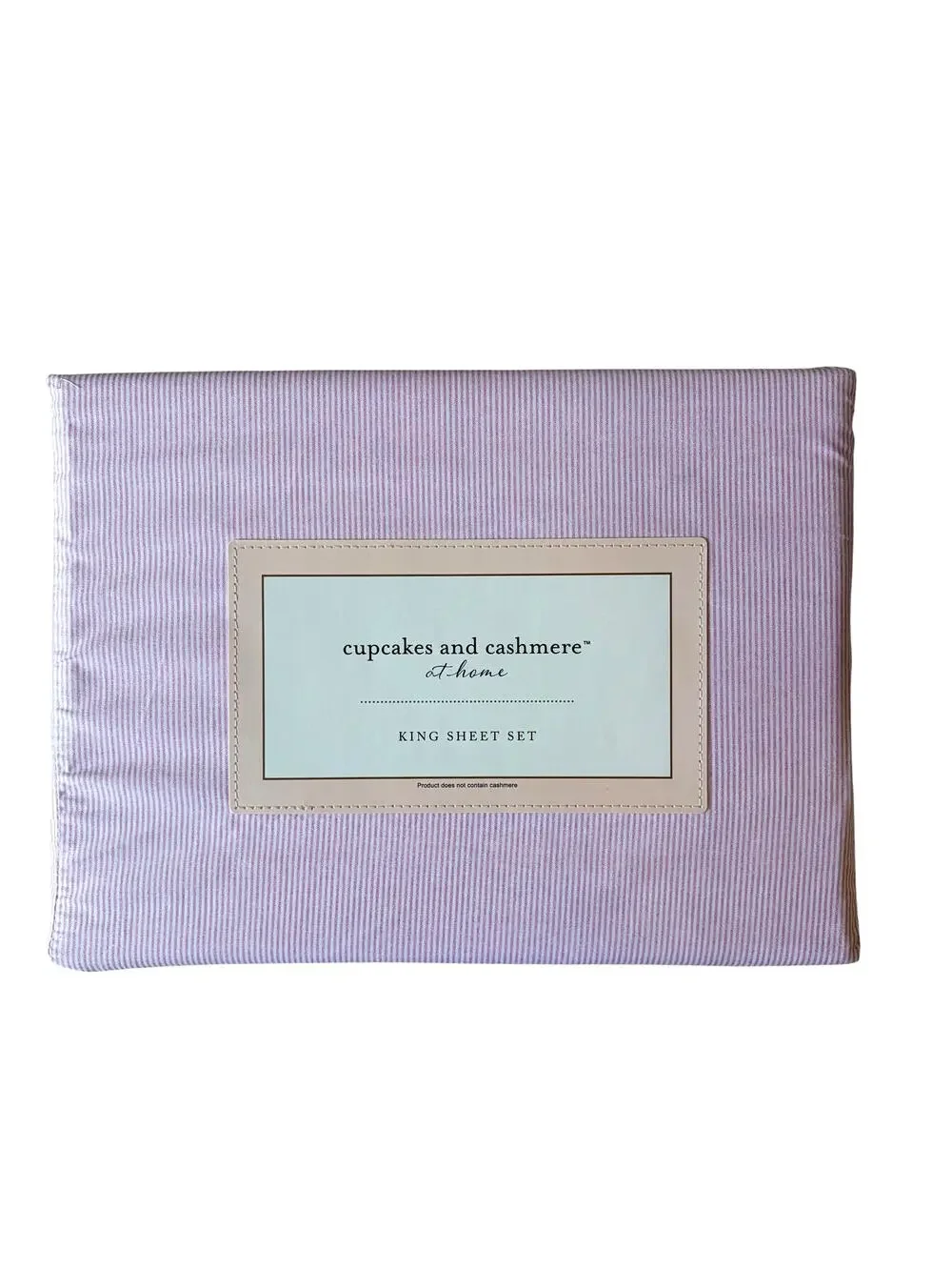 Cupcakes & Cashmere Pink Striped KING Sheet Set Chic 4pc Bedding NEW